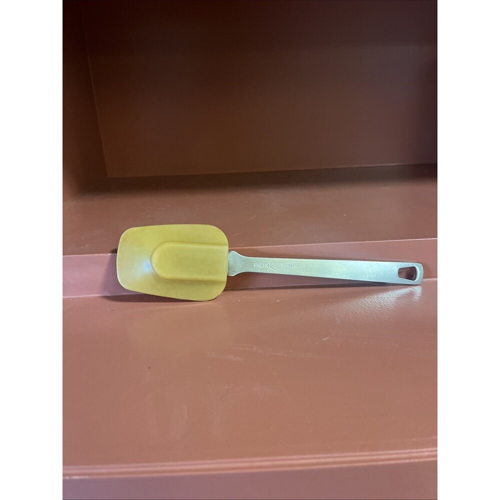 Inox Endelstahl Rostfrei Stainless Steel Rubber Scraper Spatula 10” Gold Heavy